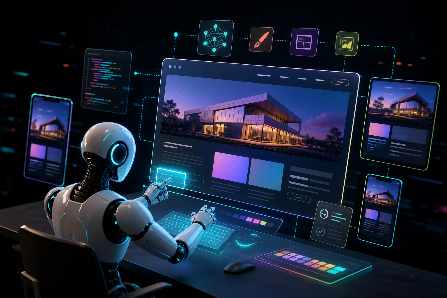 AI website design system building modern business web pages